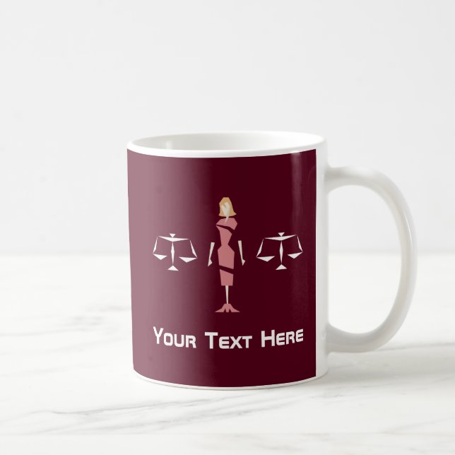 Custom Geometric Female Lawyer Coffee Mug (Right)