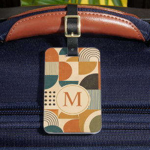Custom Geometric Mid-Century Abstract Pattern Luggage Tag