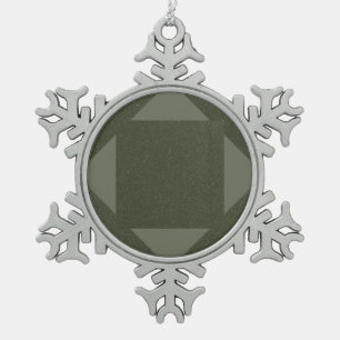 Custom Geometric Moss Green Snowflake Ornament