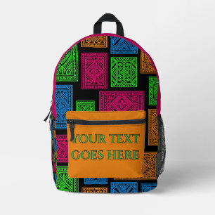 Custom Geometric Personalised Abstract Design Printed Backpack