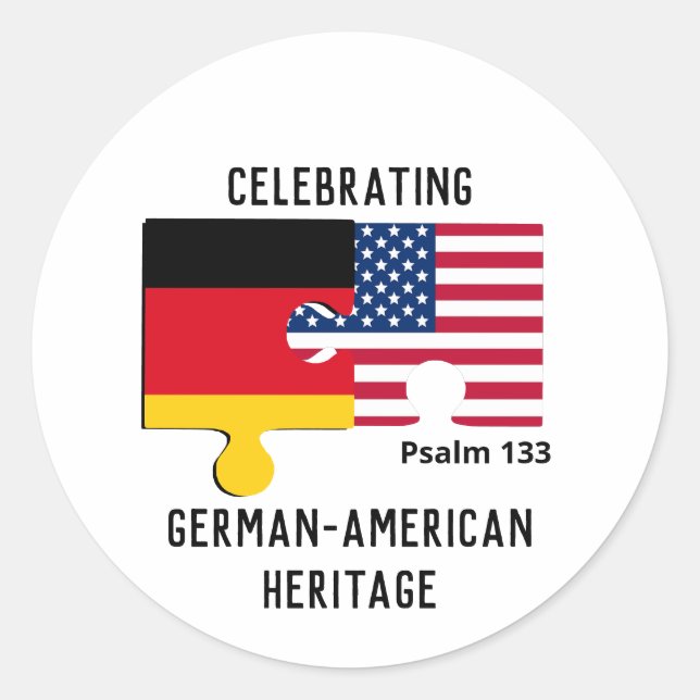 Custom GERMAN AMERICAN Flag Classic Round Sticker (Front)