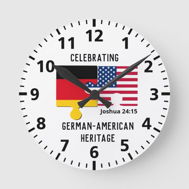 Custom GERMAN AMERICAN Flag Round Clock (Front)