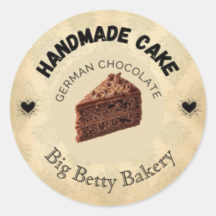 Custom German Chocolate Cake Labels Personalised