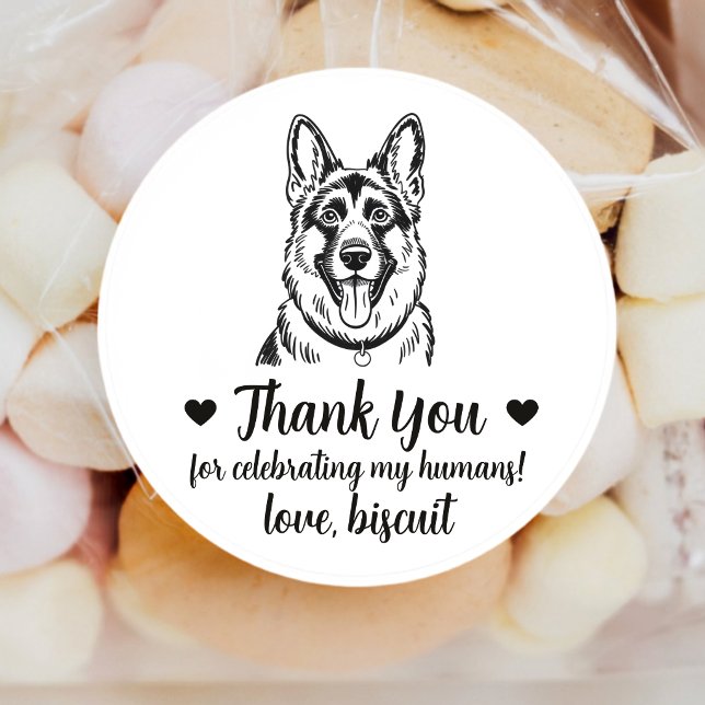 Custom German Shepherd Dog Wedding Favour Stickers (Creator Uploaded)