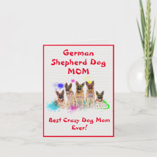 Custom German Shepherd Mum Dog Best Crazy Digital Card