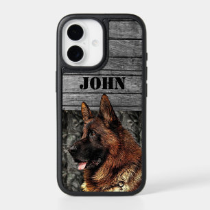 Custom German Shepherd Name Dog Camo Rustic