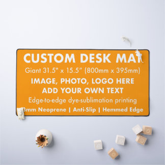 Custom Giant Office Desk Mat - Tangerine Orange