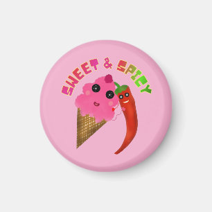 Custom gift Cute Ice Cream and Chili Pepper  Magnet