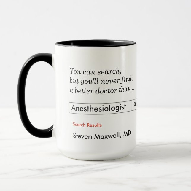 Custom Gift for Anaesthesiologist Mug (Left)
