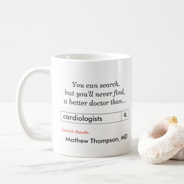 Custom Gift for Cardiologists Coffee Mug (With Donut)