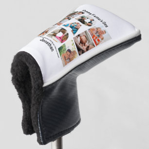 Custom Gift for Dad Fathers Day 9 Photo Collage Golf Head Cover