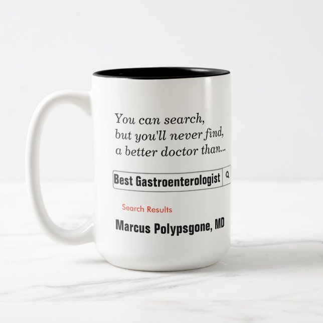 Custom Gift for Gastroenterologist Two-Tone Coffee Mug (Left)