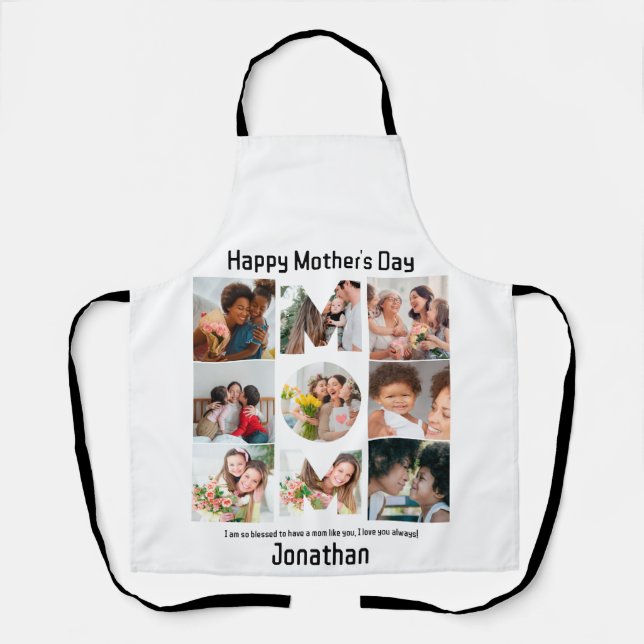 Custom Gift for Mum Mothers Day 9 Photo Collage Apron (Front)