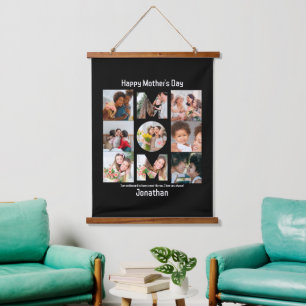 Custom Gift for Mum Mothers Day 9 Photo Collage Hanging Tapestry