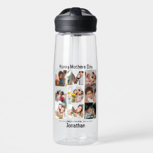 Custom Gift for Mum Mothers Day 9 Photo Collage Water Bottle