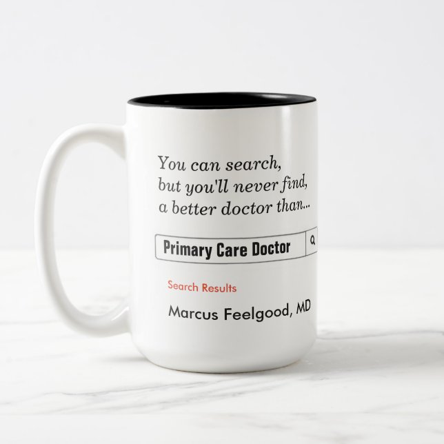 Custom Gift for Primary Care Doctor Two-Tone Coffee Mug (Left)