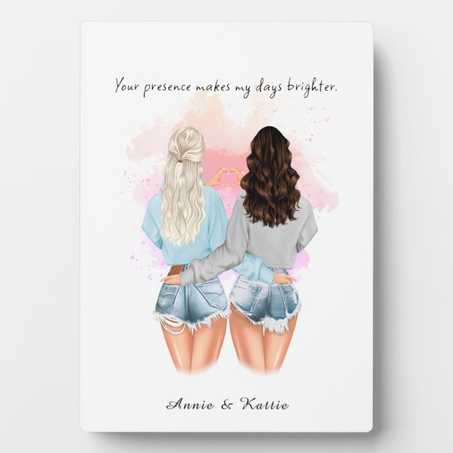 Custom gift Friendship, Personalised Bestie gift Plaque (Front)