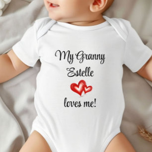 Custom Gift From Grandma, Granny Loves Me, Unisex  Baby Bodysuit
