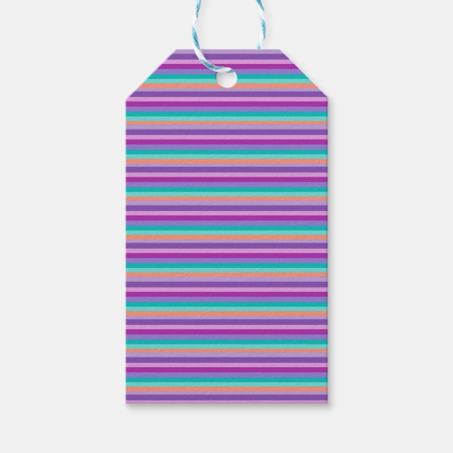 Custom Gift Tags Purple Stripes (Front)