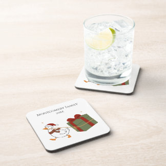 Custom Gift Thief Goose Christmas Coaster