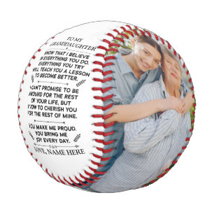Custom Gift To My Granddaughter with 2 Photos Baseball