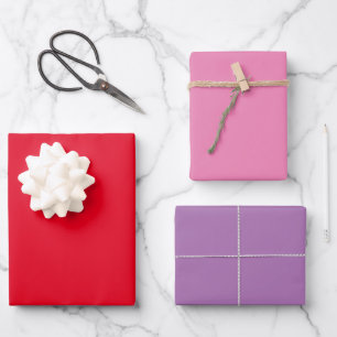 Custom Gift Wrapping Paper, Red, Pink Purples Paper Sheet