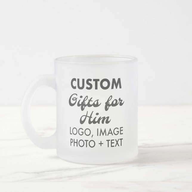 Custom Gifts for Him Frosted Glass Mug 10oz. (Left)