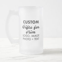 Custom Gifts for Him Frosted Glass Mug 16oz.