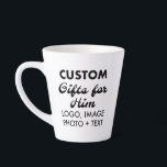 Custom Gifts for Him Large Latte Mug 12oz.<br><div class="desc">Custom Gifts for Him personalised Latte Mug, 12oz., 4" high x 3.5" diameter, ceramic conical mug with ear-shaped handle, dishwasher and microwave safe that meets all FDA requirements for food and beverage safety. Your customisable design custom printed full wrap on the mug. GET BIG SAVINGS WITH MULTIPLE PURCHASE ORDER DISCOUNT....</div>