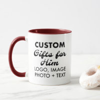 Custom Gifts for Him Maroon Combo Mug 11oz.