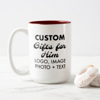 Custom Gifts for Him Maroon Two-Tone Mug 15oz.