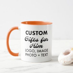 Custom Gifts for Him Orange Combo Mug 11oz.