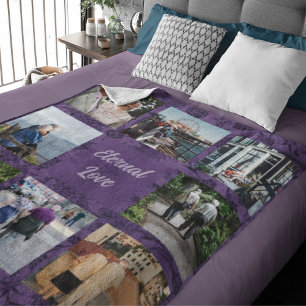 Custom Gifts for Older Parents Couples Violet Sherpa Blanket