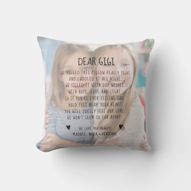 Custom Gigi Message Photo Chic Modern Mother's Day Cushion (Front)