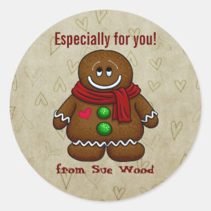 Custom Gingerbread Gift Tag Stickers