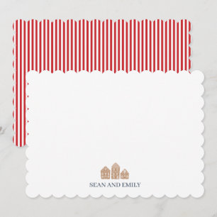 Custom Gingerbread House Christmas Logo Stationary Thank You Card