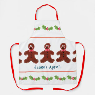 Custom Gingerbread Man Christmas Apron