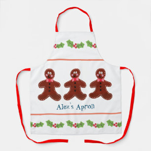 Custom Gingerbread Man Christmas Apron