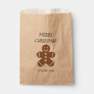 Custom gingerbread man Christmas party favour bags