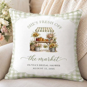 Custom Gingham She's Fresh Off The Market Cushion