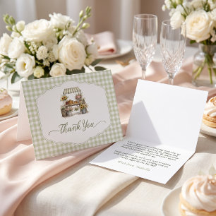Custom Gingham She's Fresh Off The Market Thank You Card