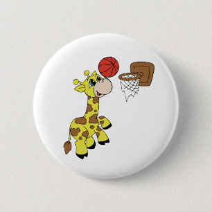 CUSTOM GIRAFFE BASKETBALL Button