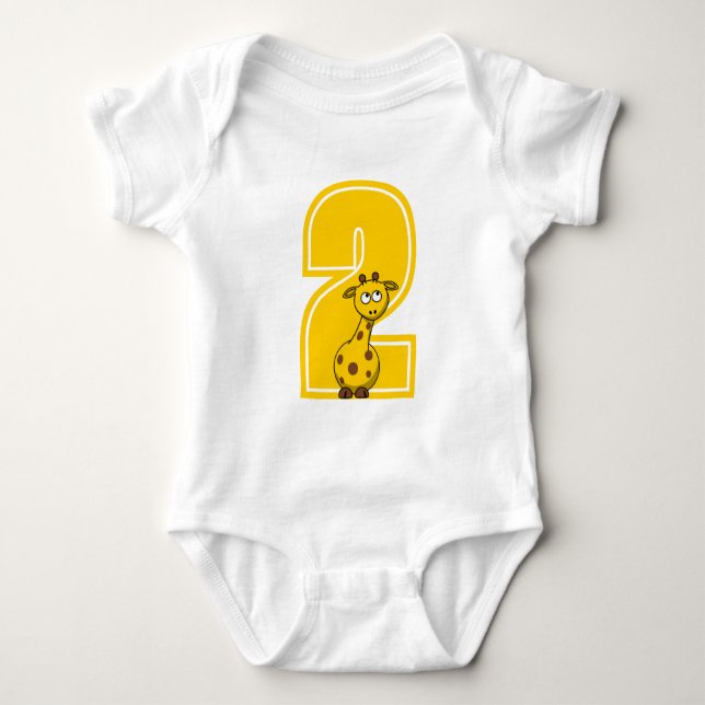 Custom Giraffe Number Baby Bodysuit (Front)