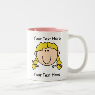 Custom Girl Blonde Braids Mug - Customisable