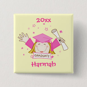 Custom Girl Graduate Graduation Button