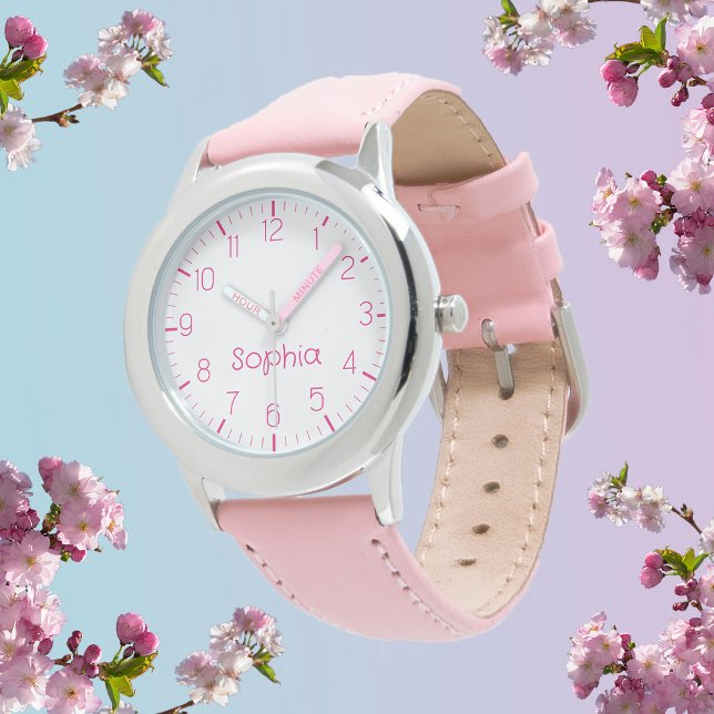 Custom Girl Name Pink Kids Watch (Creator Uploaded)