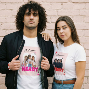 Custom Girlfriend Photos With Name Valentine Heart Tri-Blend Shirt