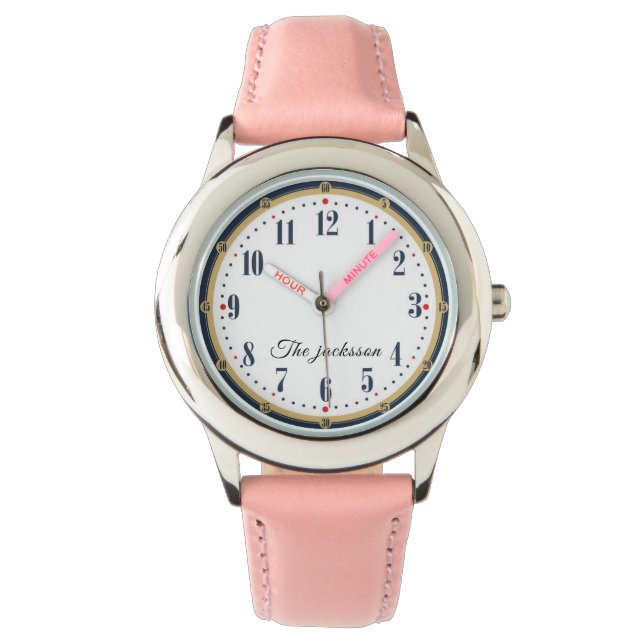 Custom Girls Name  Glitter Strap Kids Watch (Front)
