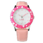Custom Girls Name Pink Glitter Strap Kids Watch