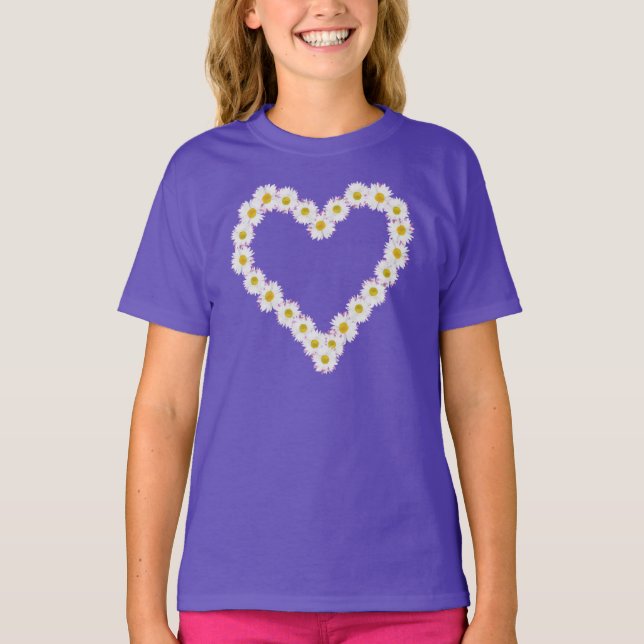 Custom Girls T-shirt: Heart-shaped Daisychain T-Shirt (Front)